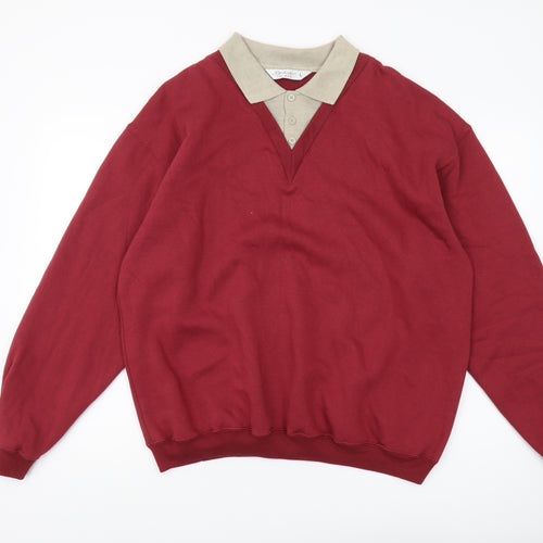 Berkertex Men's Red Pullover Sweatshirt L