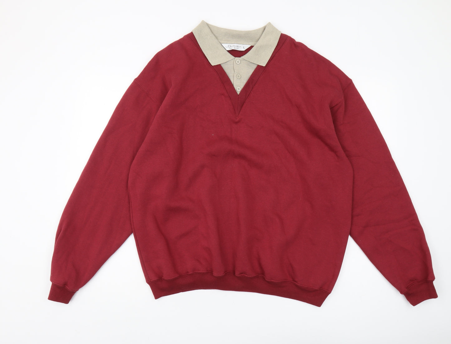 Berkertex Men's Red Pullover Sweatshirt L