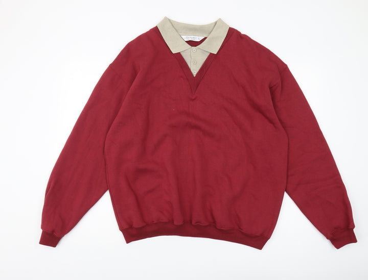 Berkertex Men's Red Pullover Sweatshirt L