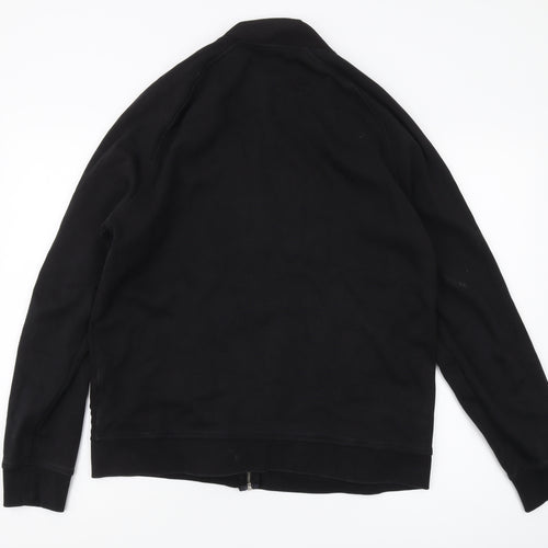 Folk Men's Black Bomber Jacket, Size L, Classic Style