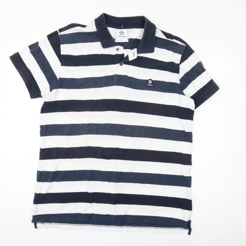TOG24 Men's Multicoloured XL Striped Polo Shirt