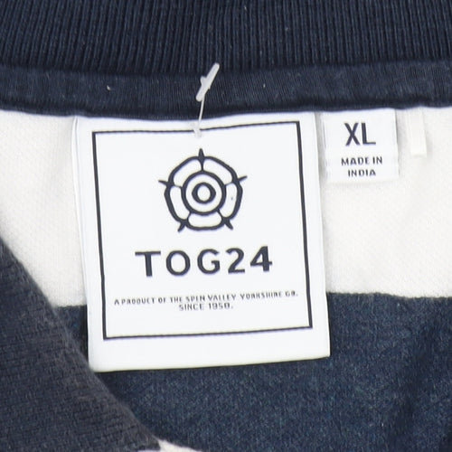 TOG24 Men's Multicoloured XL Striped Polo Shirt