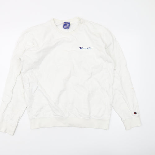 Champion Unisex White Pullover Sweatshirt M