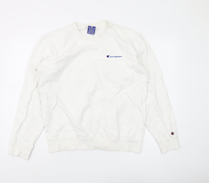 Champion Unisex White Pullover Sweatshirt M