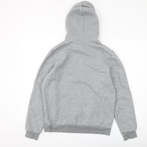 Puma Men's Grey Pullover Hoodie S with Logo Accents