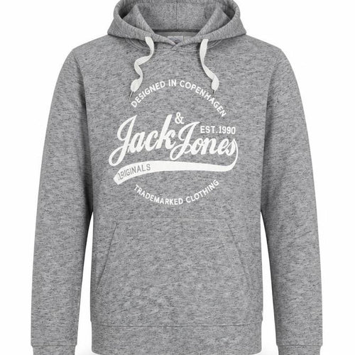 Jack & Jones Men's Grey Pullover Hoodie Size L