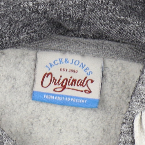 Jack & Jones Men's Grey Pullover Hoodie Size L