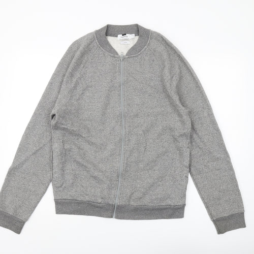 Topman Men's Grey Full Zip Sweatshirt M Classic