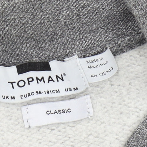 Topman Men's Grey Full Zip Sweatshirt M Classic