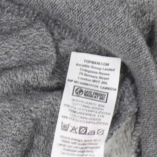 Topman Men's Grey Full Zip Sweatshirt M Classic