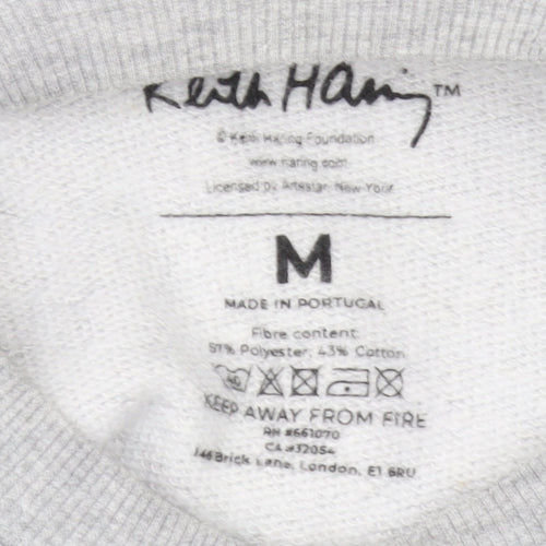 Keith Haring Unisex Grey Graphic Sweatshirt, M