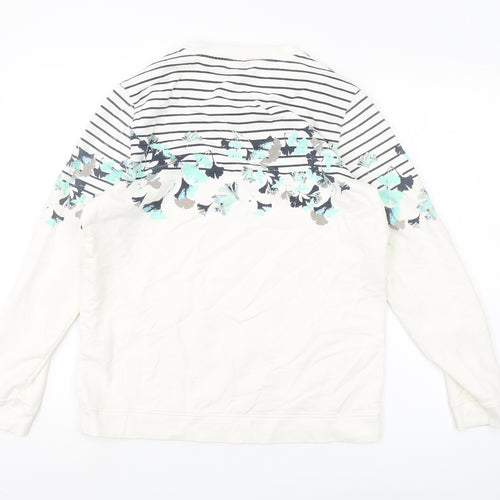 Damart Women's Ivory Floral Pullover Sweatshirt Size 14