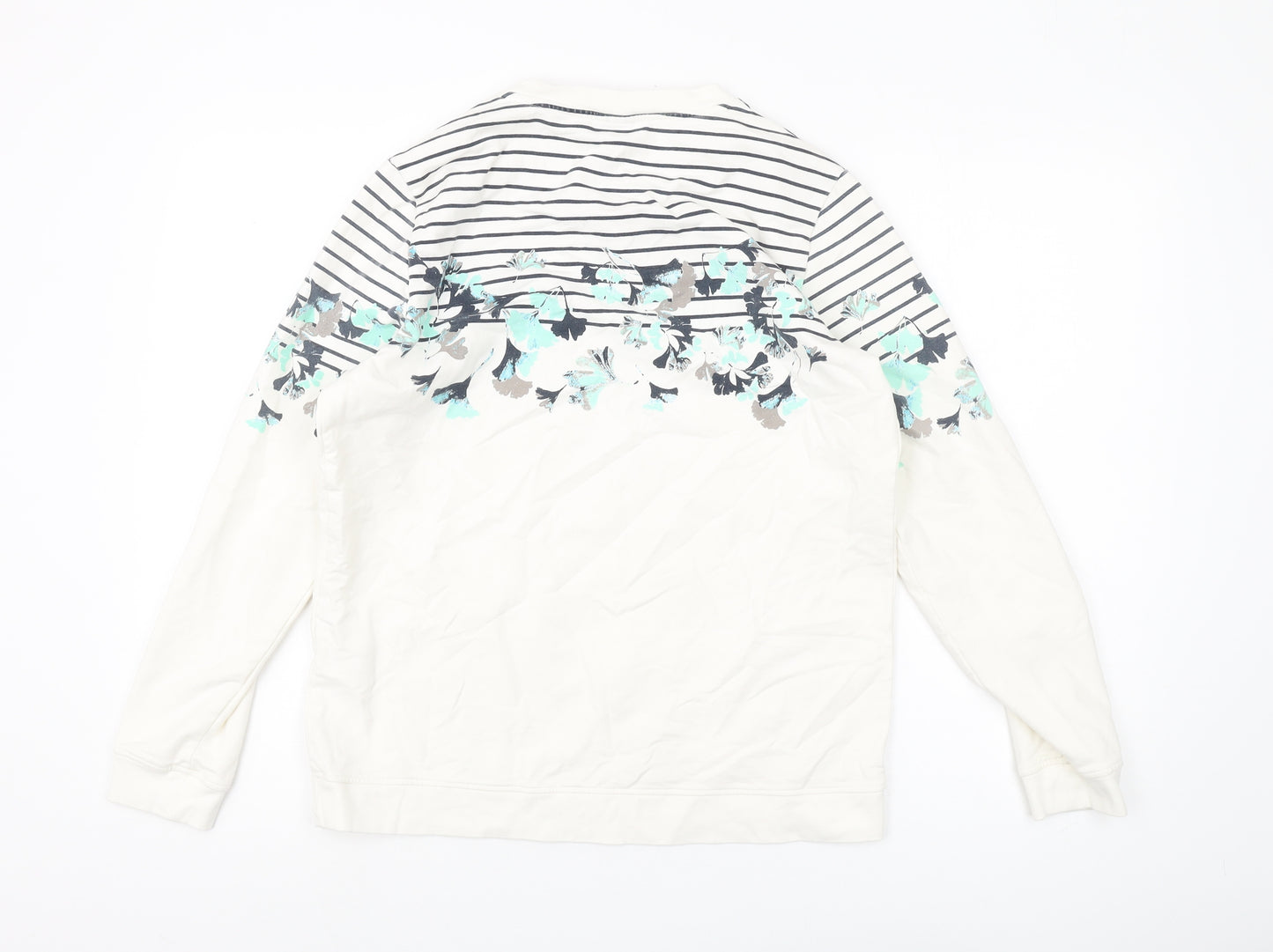 Damart Women's Ivory Floral Pullover Sweatshirt Size 14