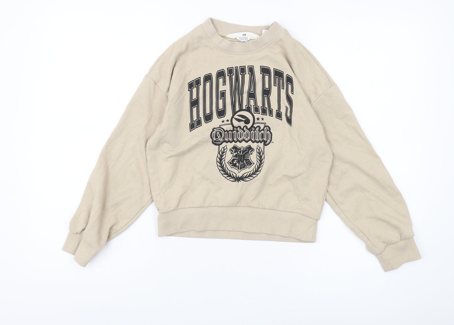 H&M Girls Beige Hogwarts Sweatshirt, Size 9-10