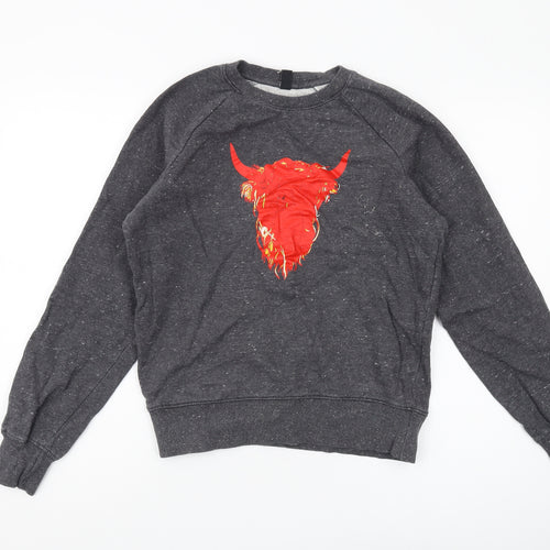 Earth Positive Men's Grey Graphic Print Sweatshirt S