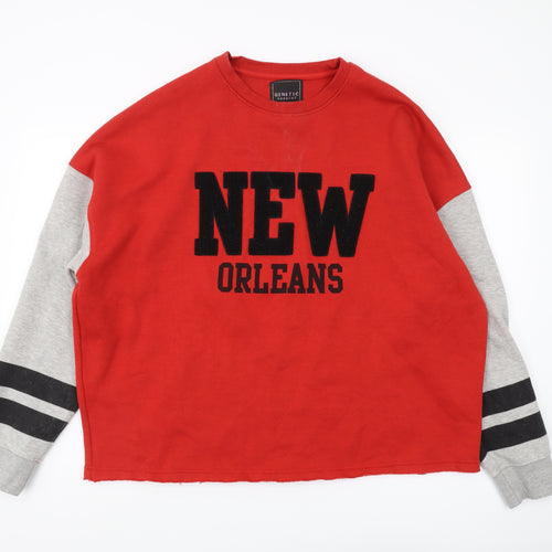 Genetic Apparel Men's Red L Pullover Sweatshirt