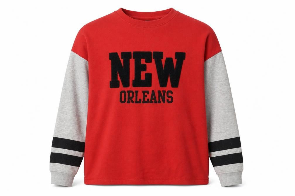 Front view of Genetic Apparel Men's Red L Pullover Sweatshirt