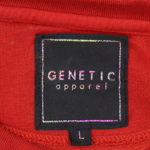 Genetic Apparel Men's Red L Pullover Sweatshirt