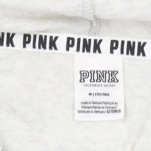 Victoria's Secret Women's Grey & Pink Full Zip Hoodie M