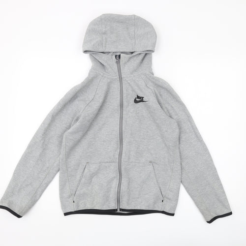 Nike Boys Grey Full Zip Hoodie - Size L, Activewear Essential