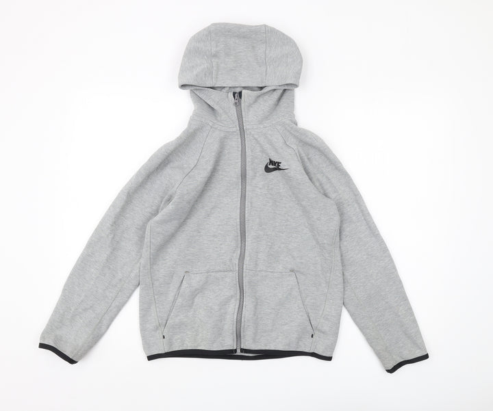 Nike Boys Grey Full Zip Hoodie - Size L, Activewear Essential