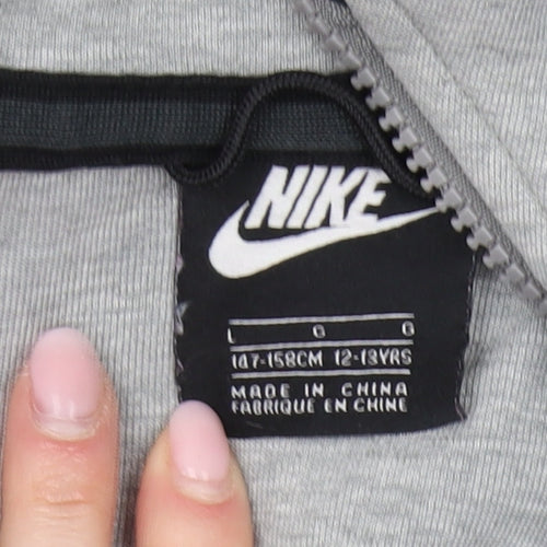 Nike Boys Grey Full Zip Hoodie - Size L, Activewear Essential
