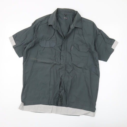 Reute Men's Large Green Short Sleeve Button-Up Shirt