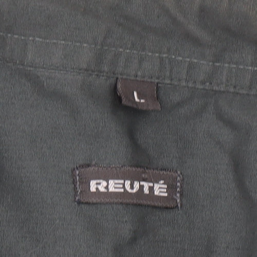 Reute Men's Large Green Short Sleeve Button-Up Shirt