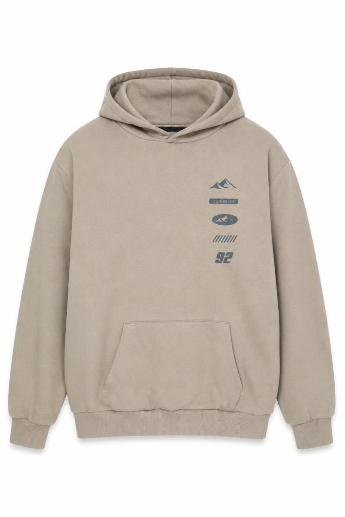Front view of Closure London Beige Pullover Hoodie L for Men