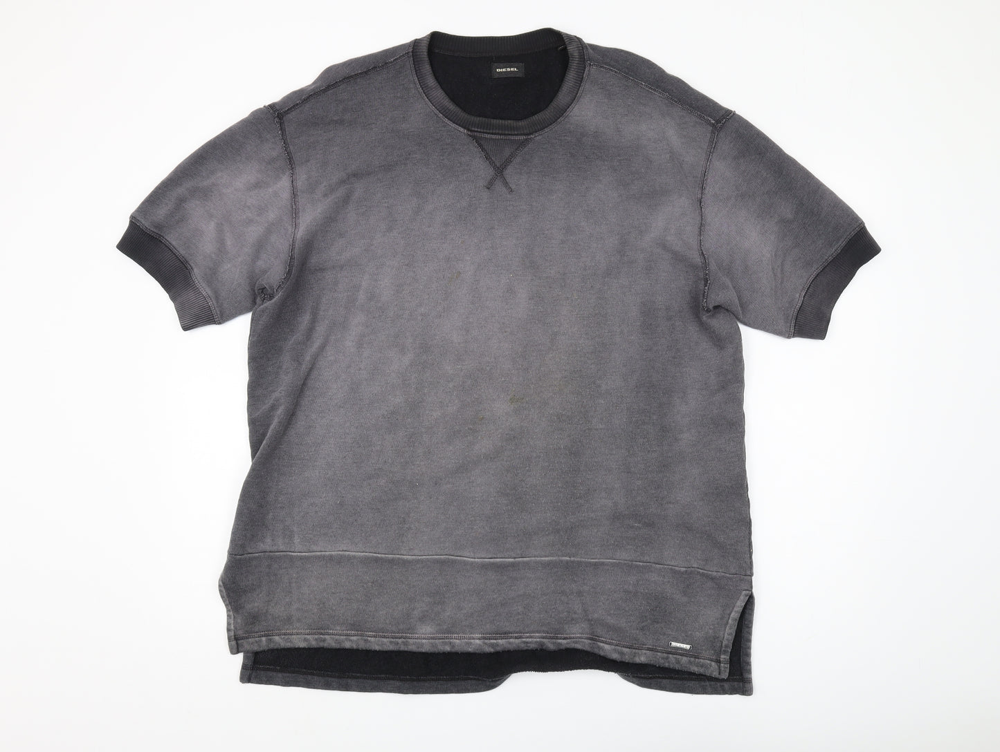 Diesel Men's Grey XL T-Shirt, Crew Neck, Short Sleeve