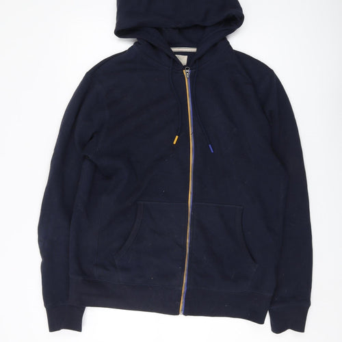 White Stuff Men's Blue Full Zip Hoodie, Medium