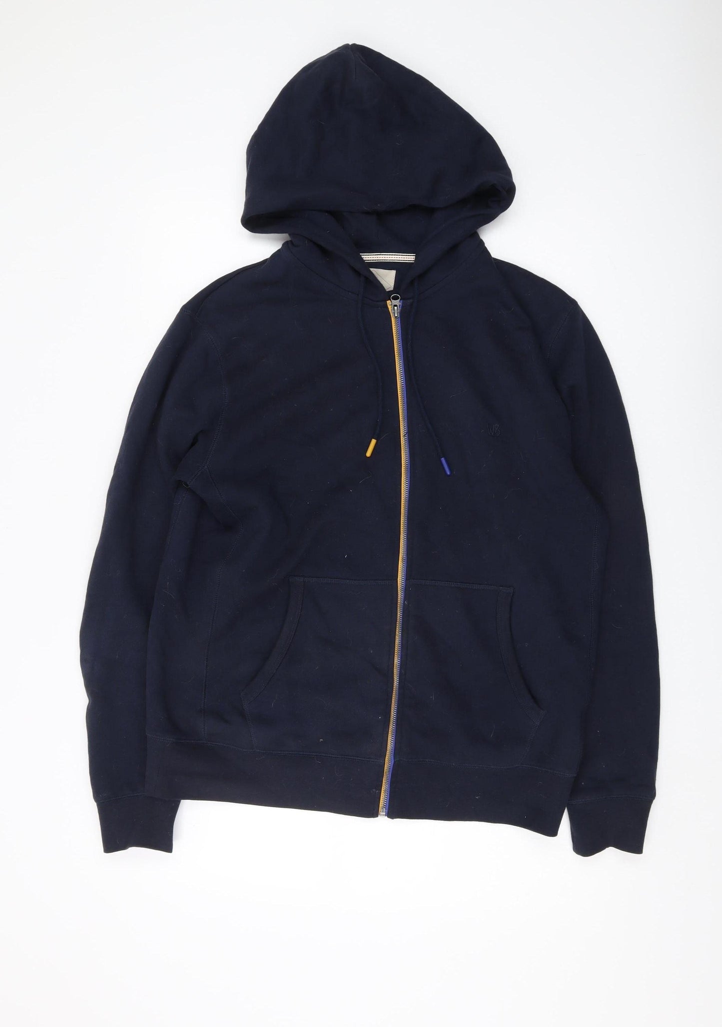 White Stuff Men's Blue Full Zip Hoodie, Medium
