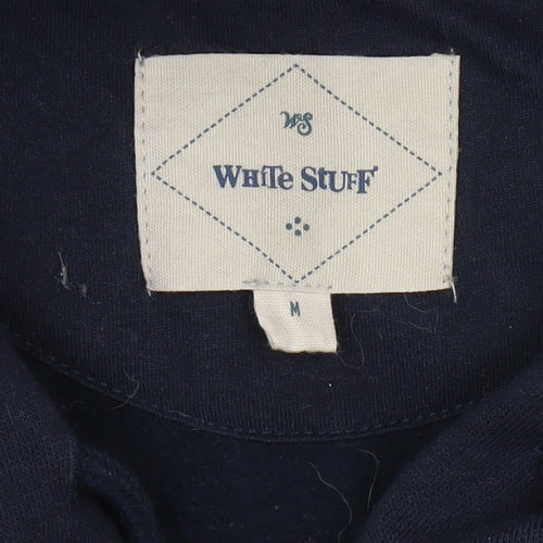 White Stuff Men's Blue Full Zip Hoodie, Medium