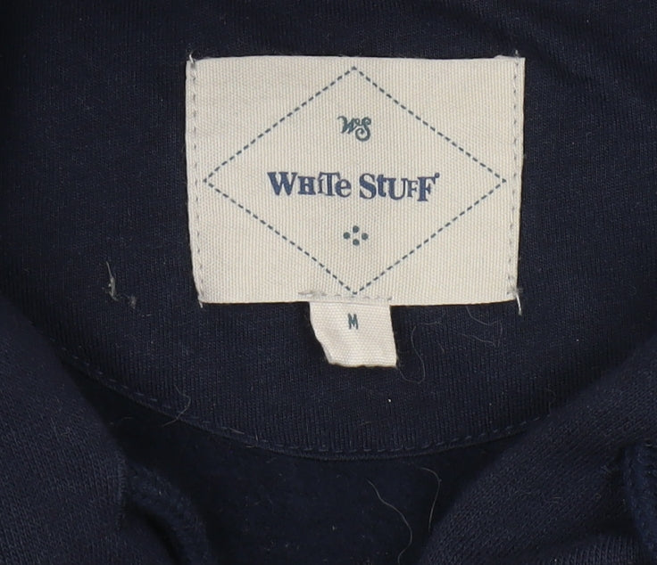 White Stuff Men's Blue Full Zip Hoodie, Medium