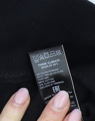 Marks and Spencer Women's Black Full Zip Hoodie, Size 16