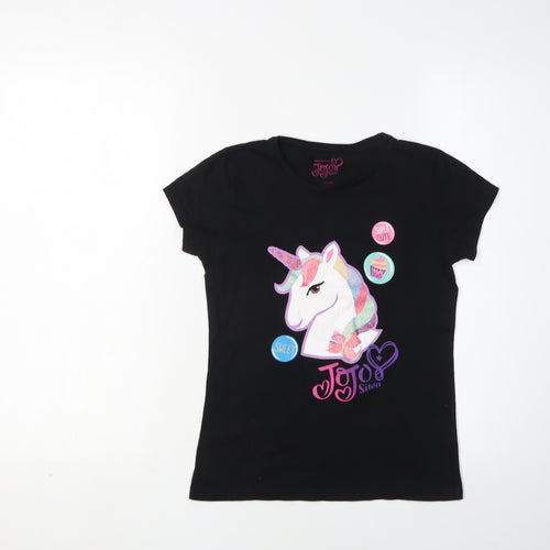 JoJo Siwa Girls Black Unicorn T-Shirt, Age 9-10, Cute & Glittery