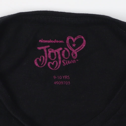 JoJo Siwa Girls Black Unicorn T-Shirt, Age 9-10, Cute & Glittery
