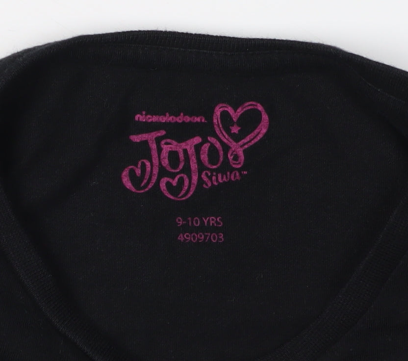 JoJo Siwa Girls Black Unicorn T-Shirt, Age 9-10, Cute & Glittery