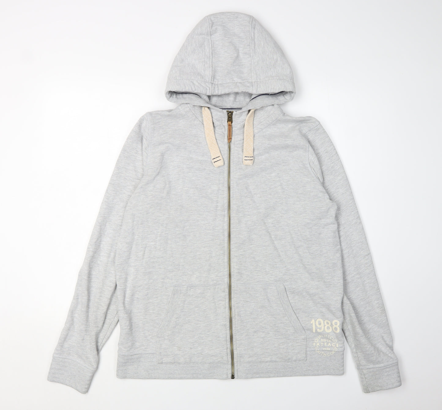 Fat Face Women's Grey Full Zip Hoodie, Size 14