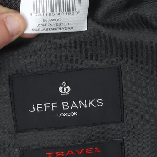 Jeff Banks Men's Grey Single-Breasted Wool Blazer 42L