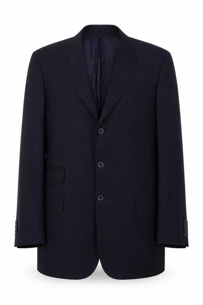 Front view of T.M. Lewin Men's Blue Wool Blazer 41R Herringbone