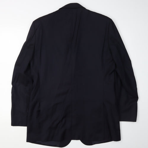 T.M. Lewin Men's Blue Wool Blazer 41R Herringbone