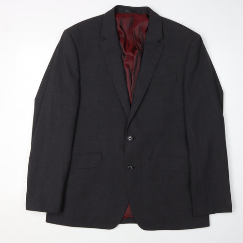 T.M. Lewin Men’s Black Regular Fit Wool Blazer 41R