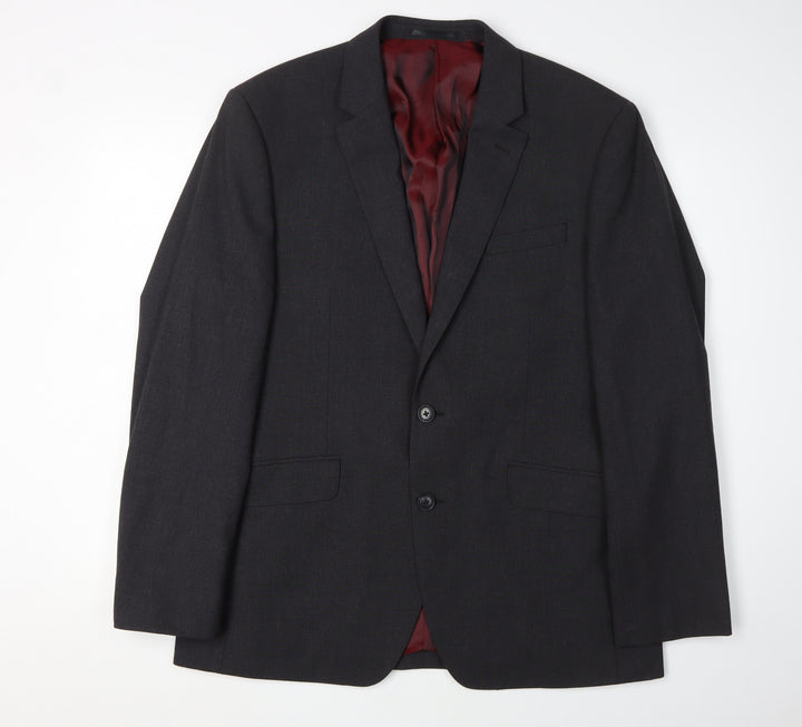 T.M. Lewin Men’s Black Regular Fit Wool Blazer 41R