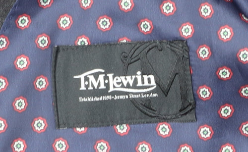 T.M. Lewin Men’s Black Regular Fit Wool Blazer 41R