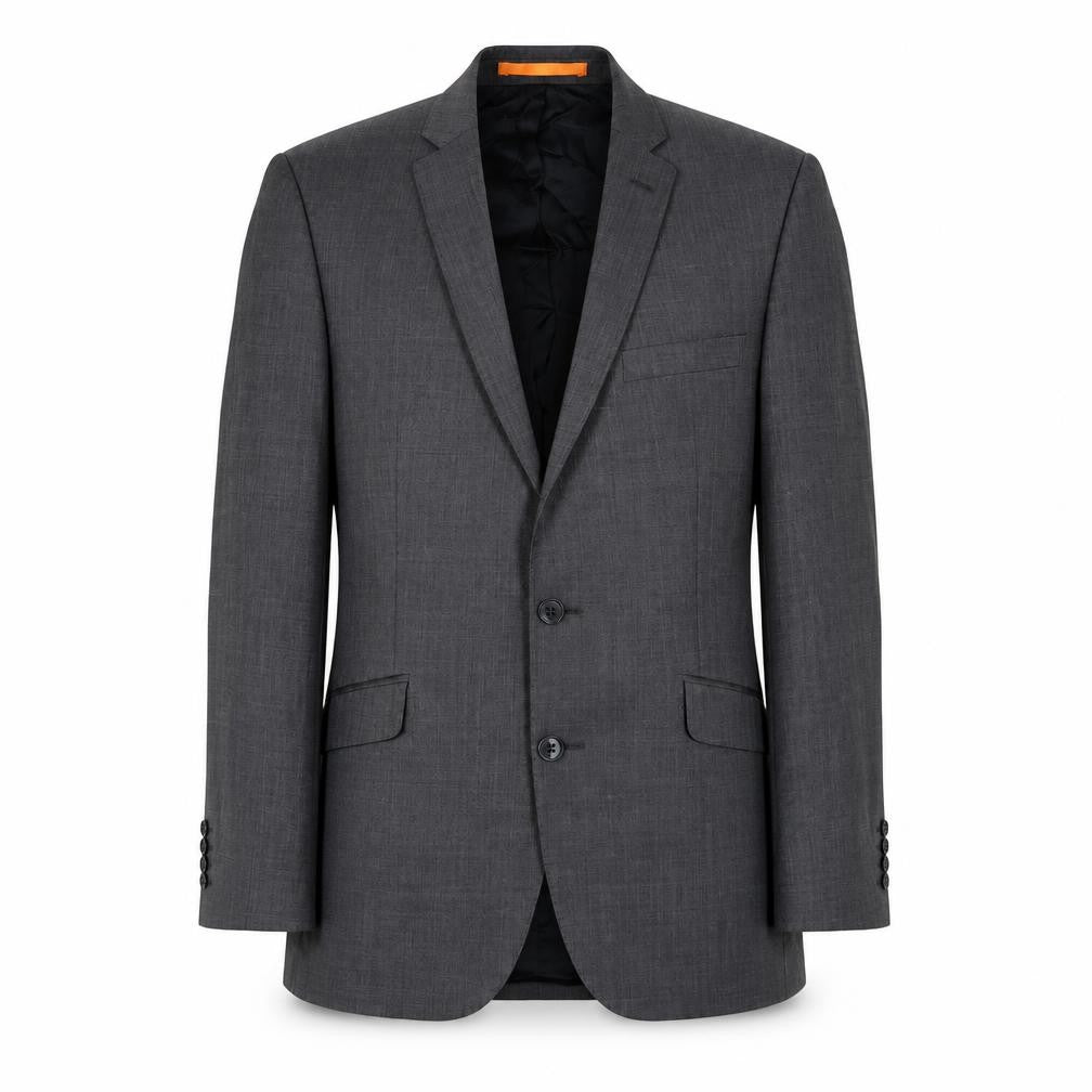 Front view of Ben Sherman Men's Grey Wool Blend Suit Jacket, size 40, Regular