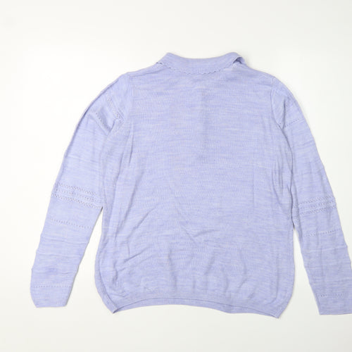 Honor Millburn Women's Purple Henley Jumper S