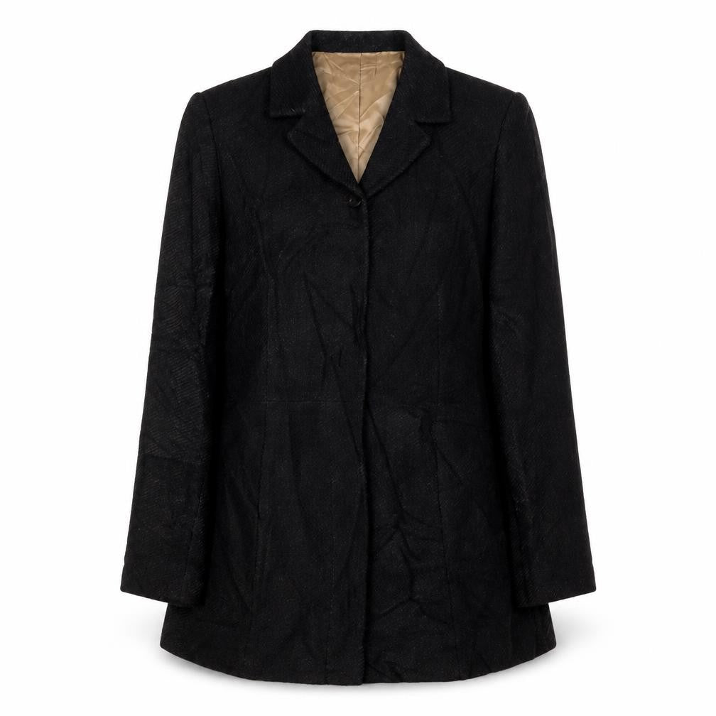 Front view of Austin Reed Women's Black Blazer Medium Classic Style
