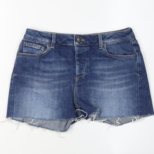 Fat Face Women's Blue 8 Cut-Off Denim Shorts