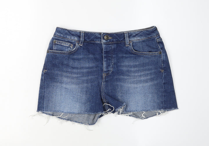 Fat Face Women's Blue 8 Cut-Off Denim Shorts